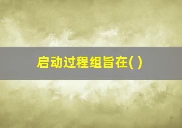 启动过程组旨在( )